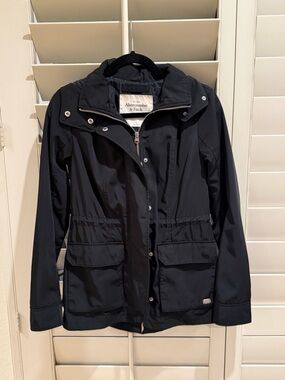 Abercrombie & Fitch Black Hooded Parka - Size S